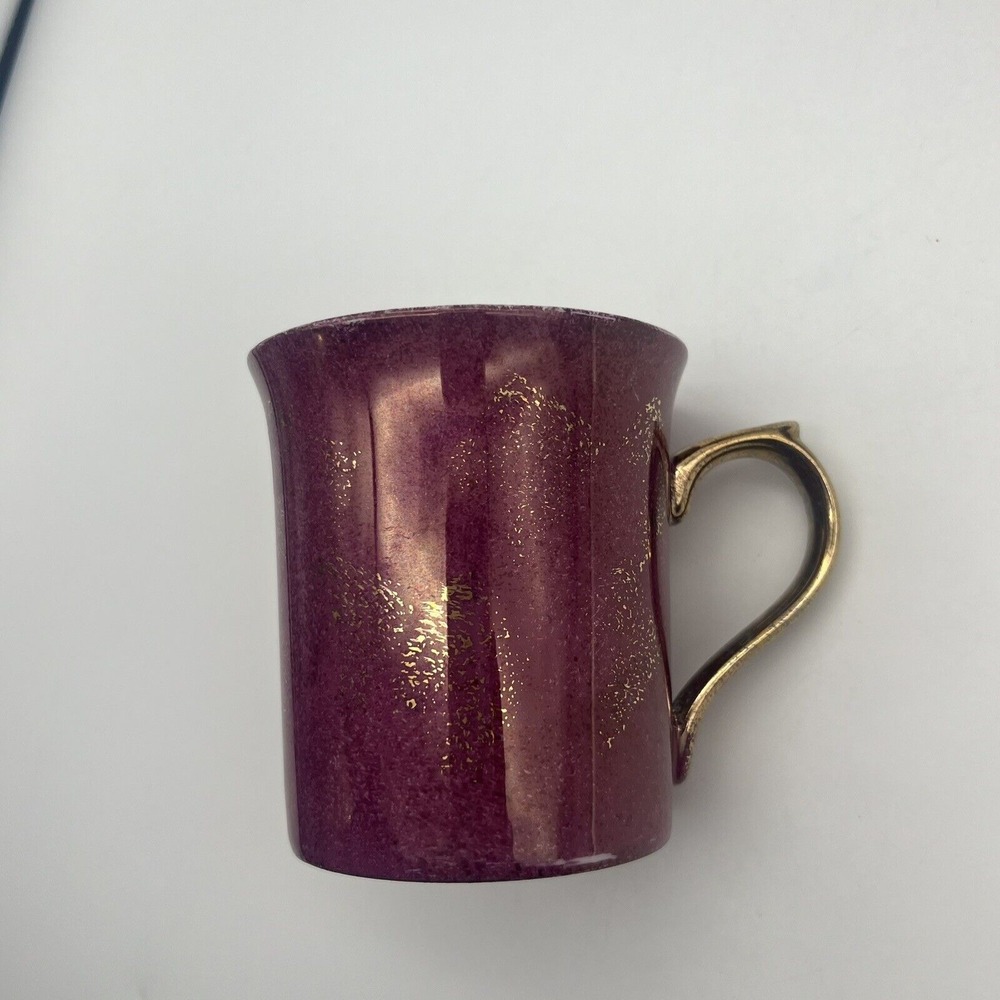 Pottery Barn Hiraki Coffee Mugs Iridescent Japan Lusterware Gold Handle Set of 4 - Picture 3 of 9